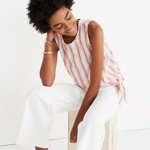 Madewell Marcia Pink Stripe Side-tie Top
